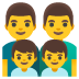 👨‍👨‍👦‍👦 family: man, man, boy, boy display on Google